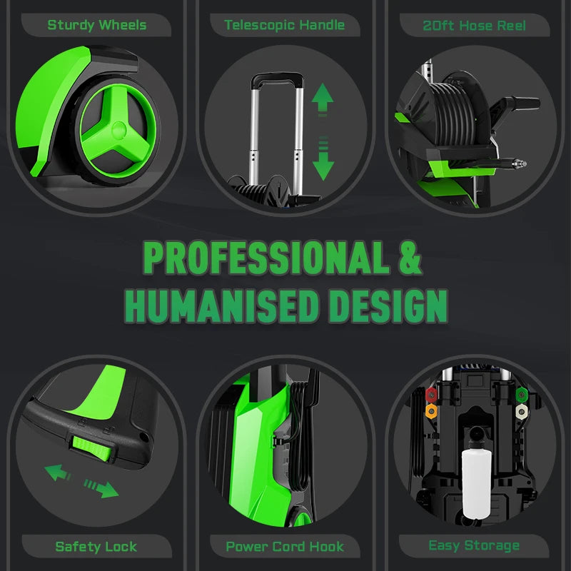 Electric Pressure Washer Car Washer 5000PSI 3.5GPM with Touch Screen, Portable Design for Car, Patio, and Outdoor Cleaning
