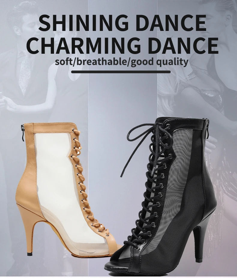 Women’s Latin Dance Shoes – High Heel Ballroom Salsa Practice Shoes with Soft Sole