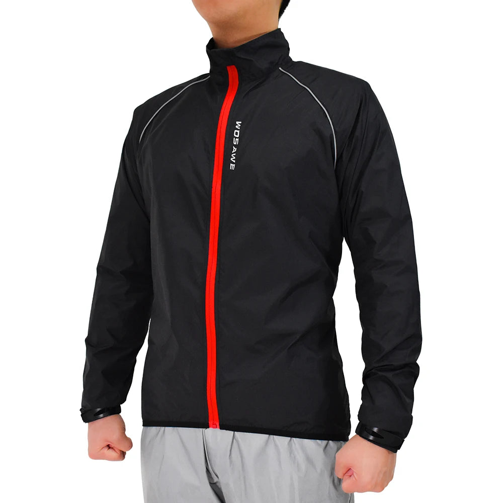 WOSAWE Ultralight Men's Cycling Windbreaker Reflective Jacket Windproof Bike Jacket Water Resistant MTB Road Bicycle Long Jersey