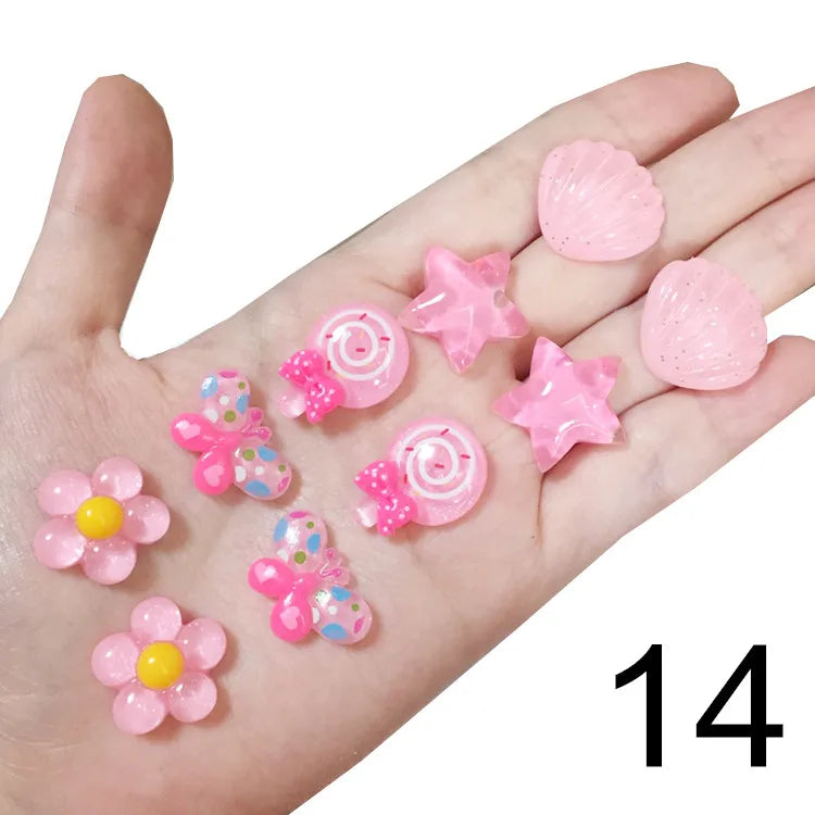 clip on earing girls children Pink jewelry child clip earrings Butterfly Shell Star flower ear clip for kids gift 5 Pairs