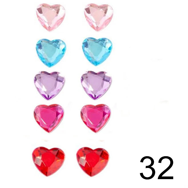 clip on earing girls children Pink jewelry child clip earrings Butterfly Shell Star flower ear clip for kids gift 5 Pairs