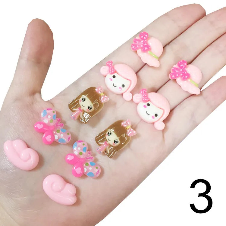 clip on earing girls children Pink jewelry child clip earrings Butterfly Shell Star flower ear clip for kids gift 5 Pairs