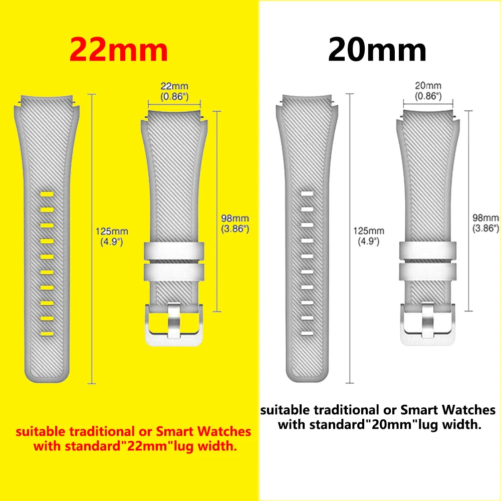 20mm/22mm Watch band For Amazfit GTS/2/2e/3/4 GTS2 Mini/GTR 4/3/Pro/GTR2/2e/stratos 2/3 Silicone Bracelet Amazfit bip 6 5 strap