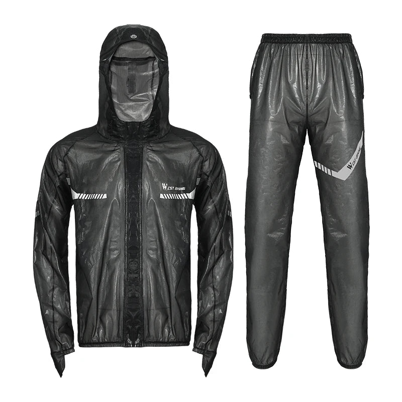 WEST BIKING Cycling Raincoat Waterproof Windproof Raincoat Reflective MTB Road Bike Cycling Jacket Pants Suit Men Women Clothes