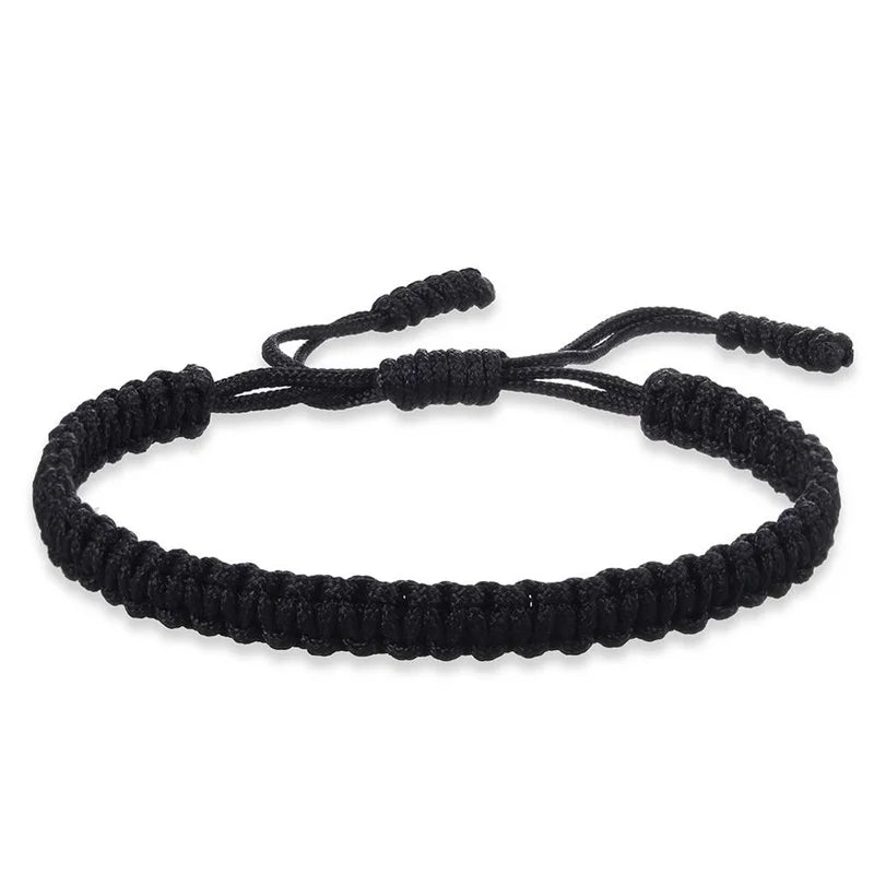 Handmade Tibetan Knot Bracelet – Red & Black Unisex Rope Charm