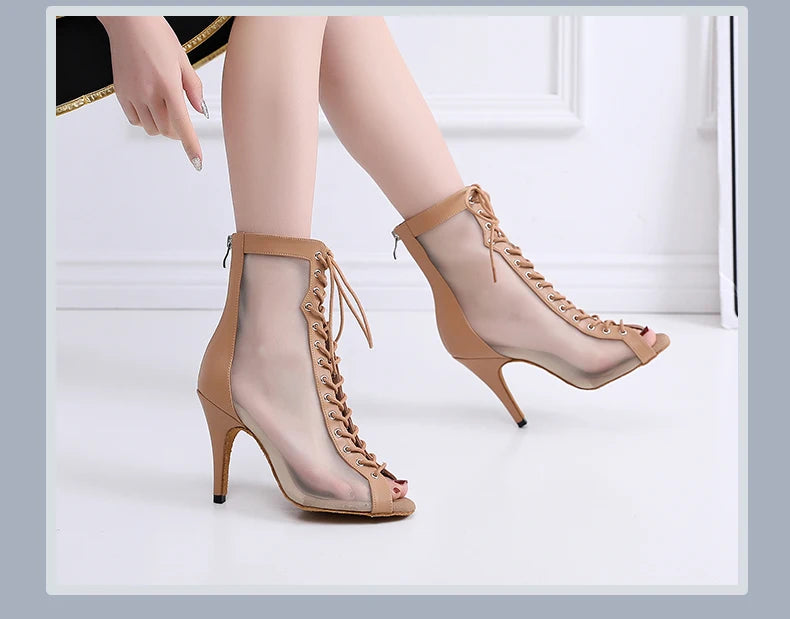 Women’s Latin Dance Shoes – High Heel Ballroom Salsa Practice Shoes with Soft Sole