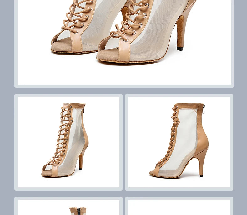 Women’s Latin Dance Shoes – High Heel Ballroom Salsa Practice Shoes with Soft Sole