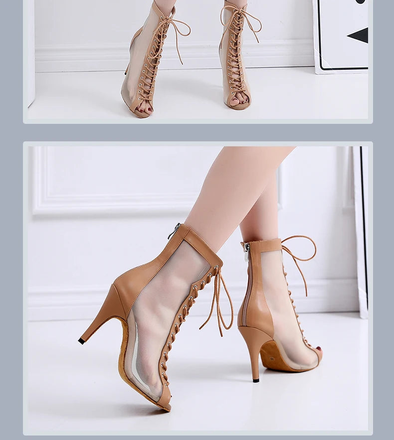 Women’s Latin Dance Shoes – High Heel Ballroom Salsa Practice Shoes with Soft Sole