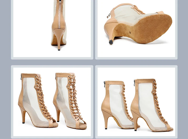 Women’s Latin Dance Shoes – High Heel Ballroom Salsa Practice Shoes with Soft Sole