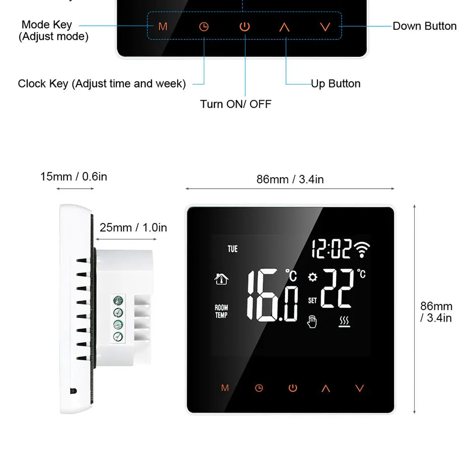 AVATTO Tuya WiFi Smart Thermostat Electric Heating Water Gas Boiler Temperature Remote Controller Work with Alexa,Google Home
