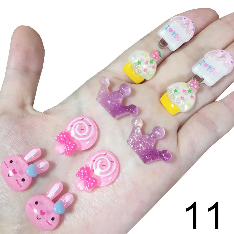clip on earing girls children Pink jewelry child clip earrings Butterfly Shell Star flower ear clip for kids gift 5 Pairs