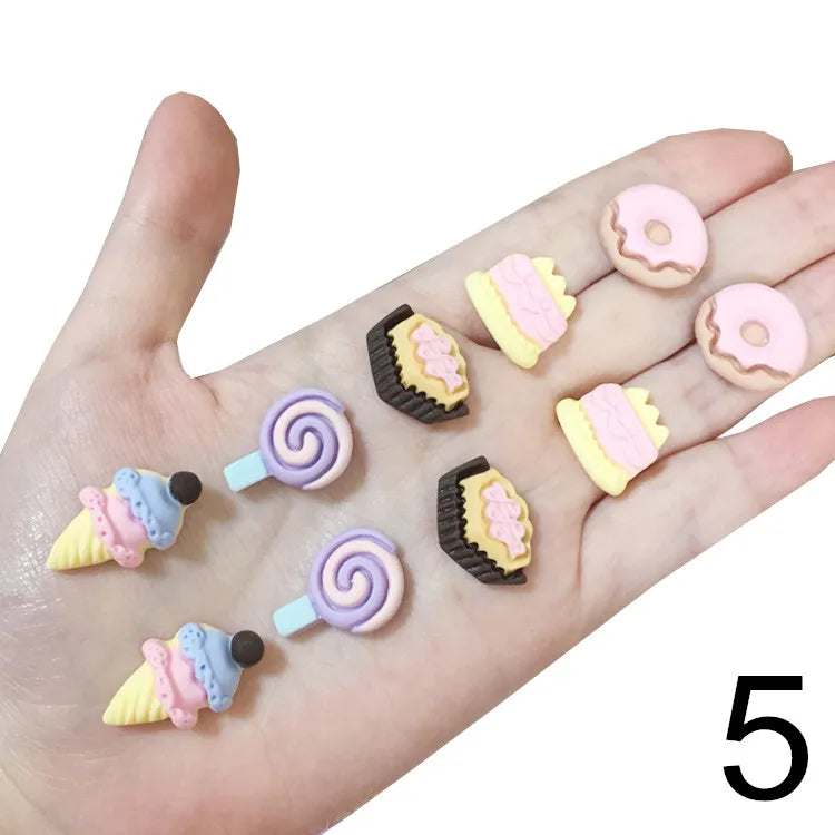 clip on earing girls children Pink jewelry child clip earrings Butterfly Shell Star flower ear clip for kids gift 5 Pairs