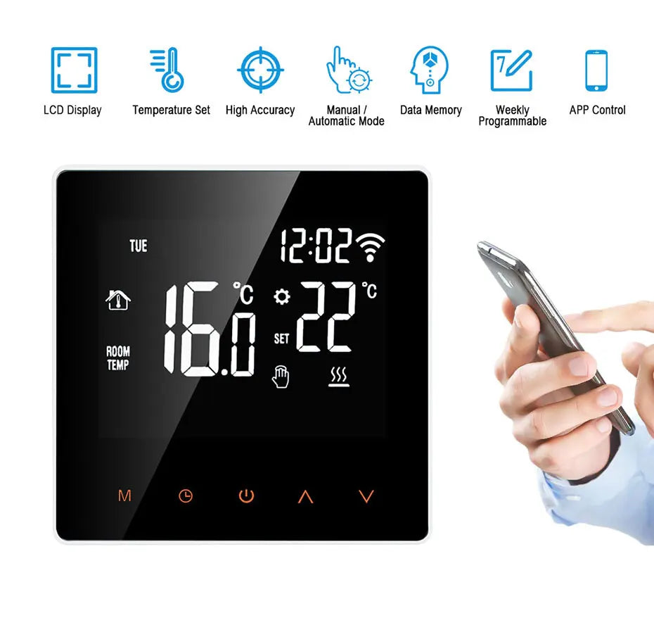 AVATTO Tuya WiFi Smart Thermostat Electric Heating Water Gas Boiler Temperature Remote Controller Work with Alexa,Google Home