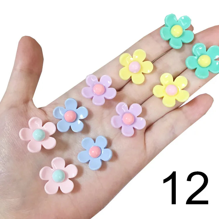 clip on earing girls children Pink jewelry child clip earrings Butterfly Shell Star flower ear clip for kids gift 5 Pairs