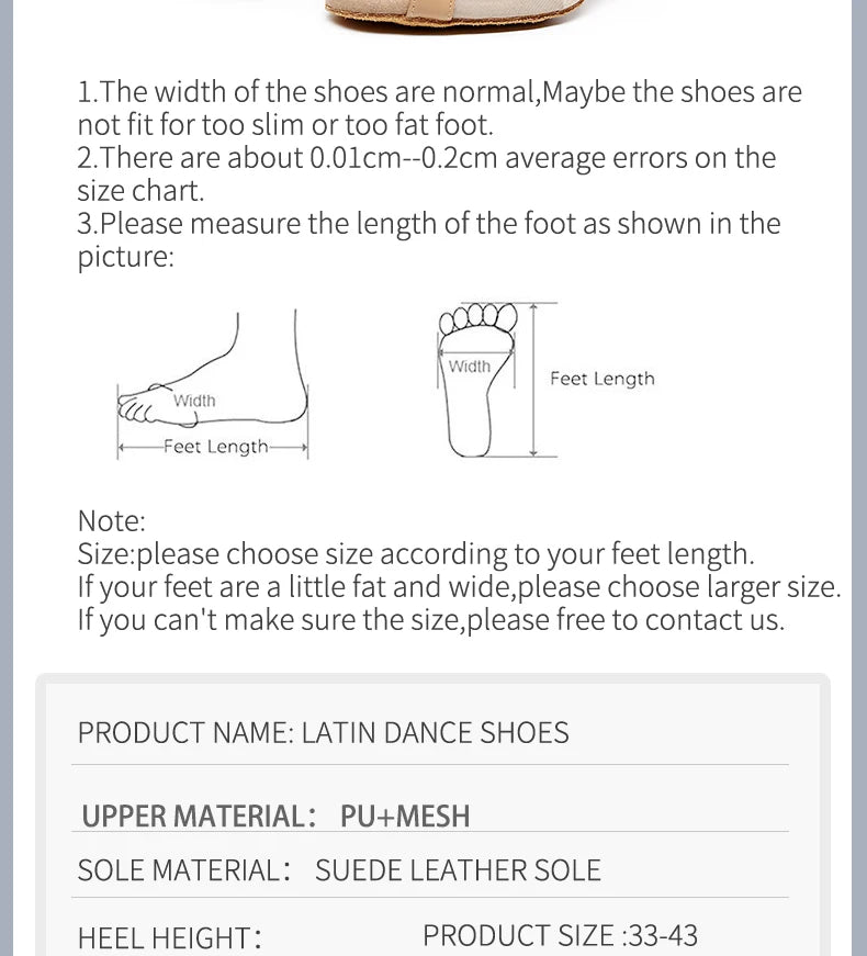 Women’s Latin Dance Shoes – High Heel Ballroom Salsa Practice Shoes with Soft Sole