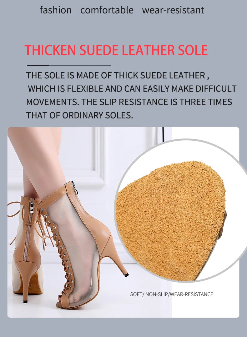 Women’s Latin Dance Shoes – High Heel Ballroom Salsa Practice Shoes with Soft Sole