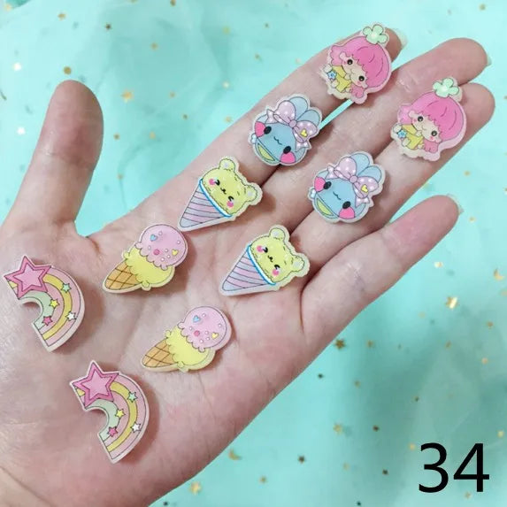 clip on earing girls children Pink jewelry child clip earrings Butterfly Shell Star flower ear clip for kids gift 5 Pairs