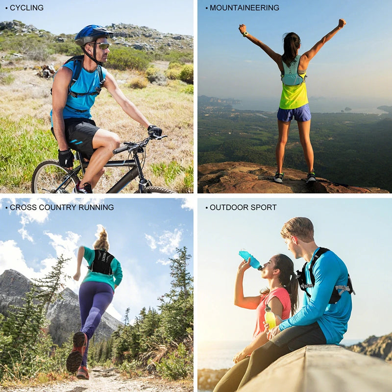 5L Ultralight Hydration Running Vest – Breathable Marathon & Cycling Backpack with 2×500ML Bottles