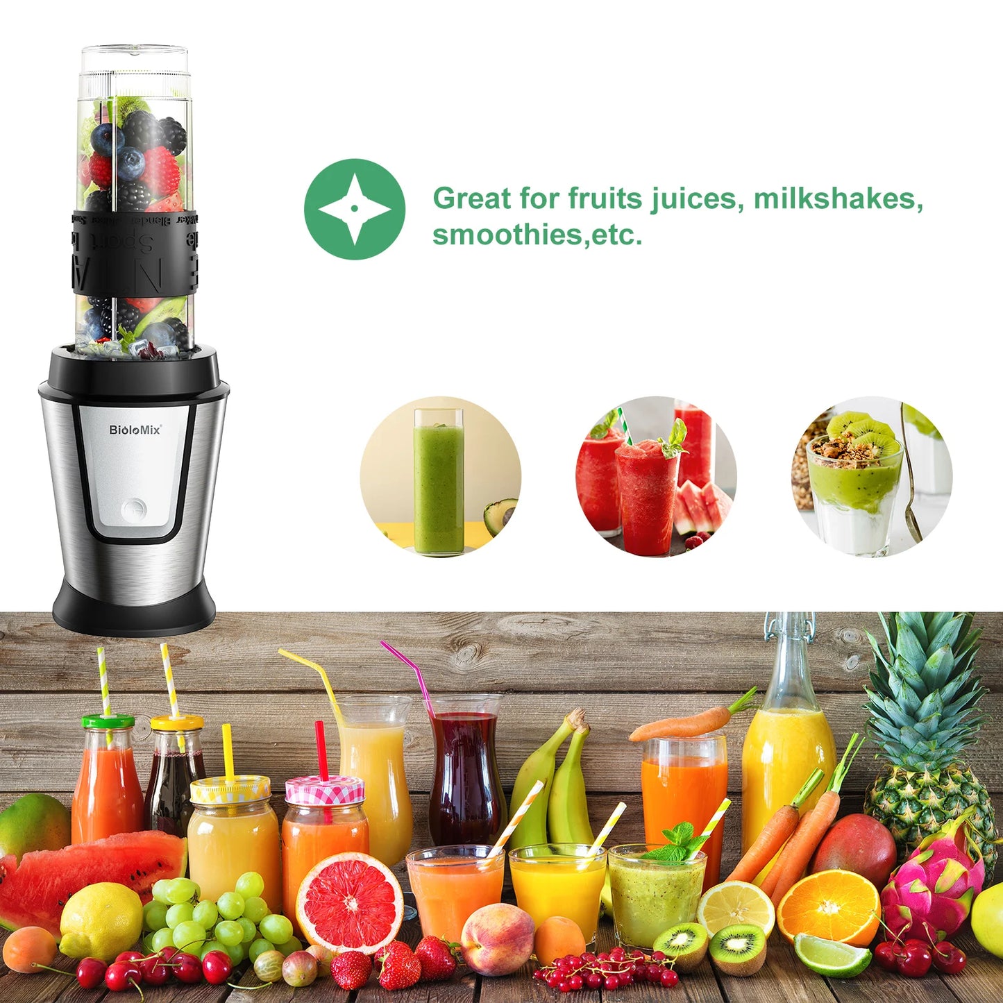 BioloMix 700W 3-in-1 Juicer & Blender