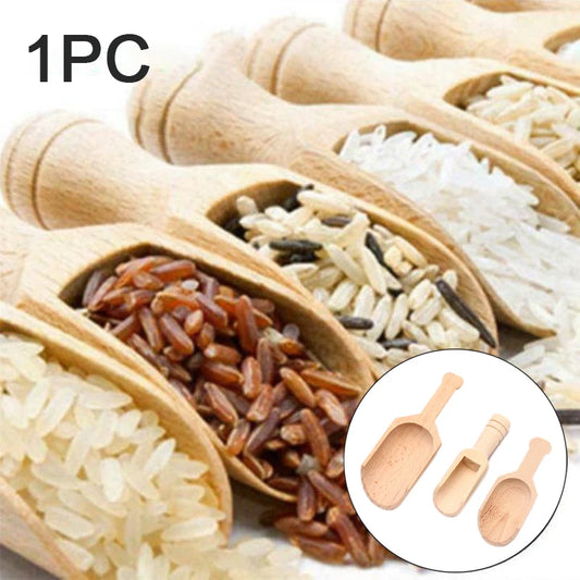 1 Pcs Wooden Mini Tea Coffee Scoops Seasoning Candy Spices Bath Salt Spoons Wooden Spoon Wooden Shovel