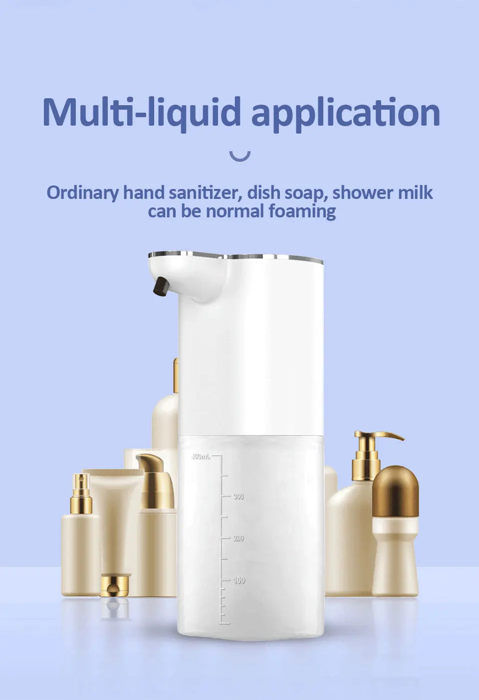Touchless Automatic Foam Soap Dispenser – 400ml USB Rechargeable