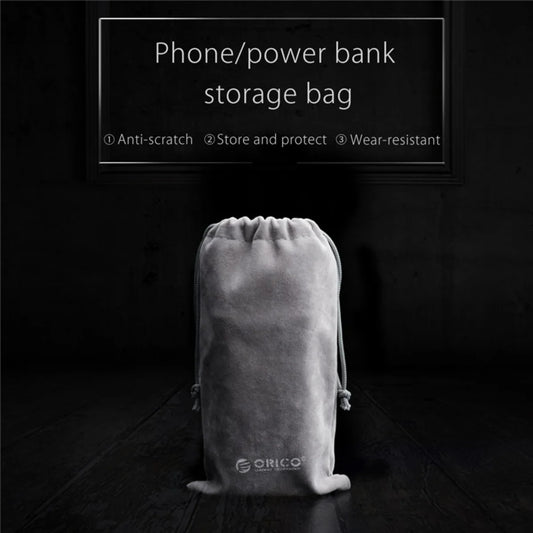 ORICO SA1810 Phone Storage Velvet Bag Storage for USB Charger/USB Cable/Power Bank/Phone Gray Color 180*100mm