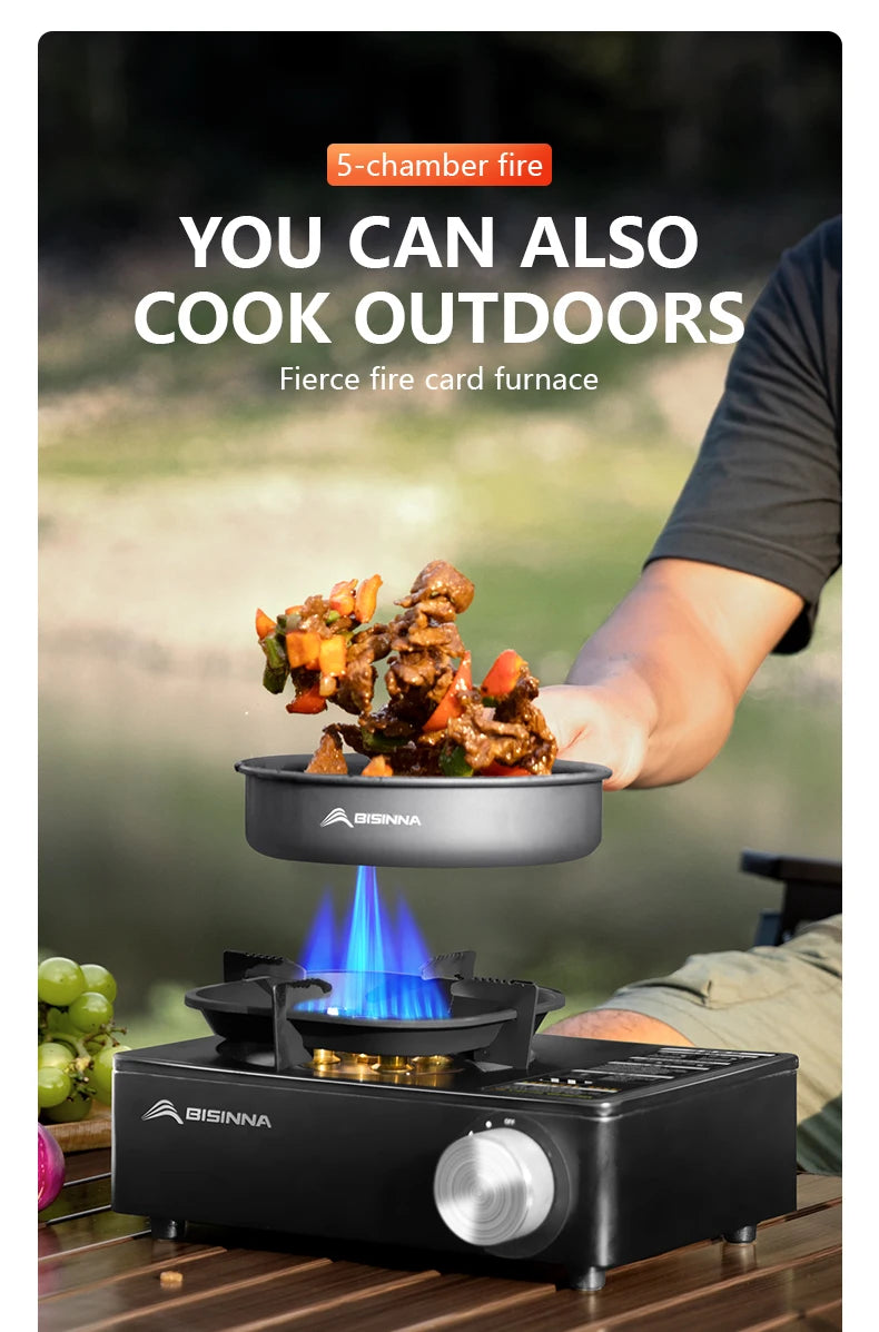 BISINNA 5800W Portable Gas Stove – Windproof Outdoor Burner for Camping, Hiking & Picnics