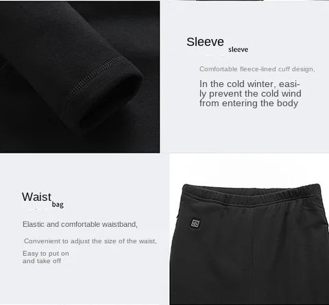 30 Zones Heating Heated Underwear Women Men Motorcycle Jacket USB Electric Heating Underwear Fleece