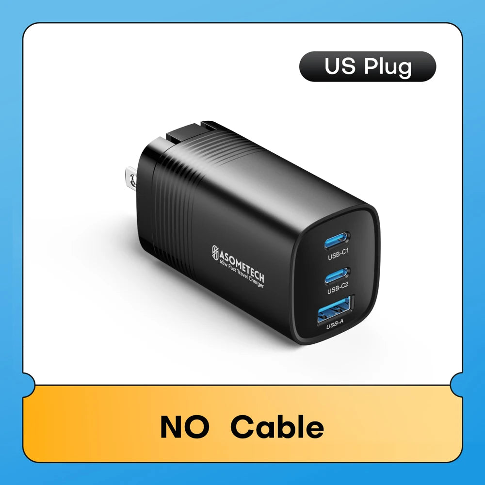 65W GaN USB Type C Fast Charger For Laptop PPS 45W PD QC 3.0 Quick Charge For iPhone 14 13 Samsung Xiaomi Realme Phone Charger