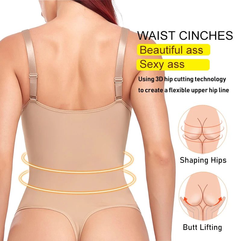 Women's Shapewear Bodysuit with Built-in Bra & Tummy Control