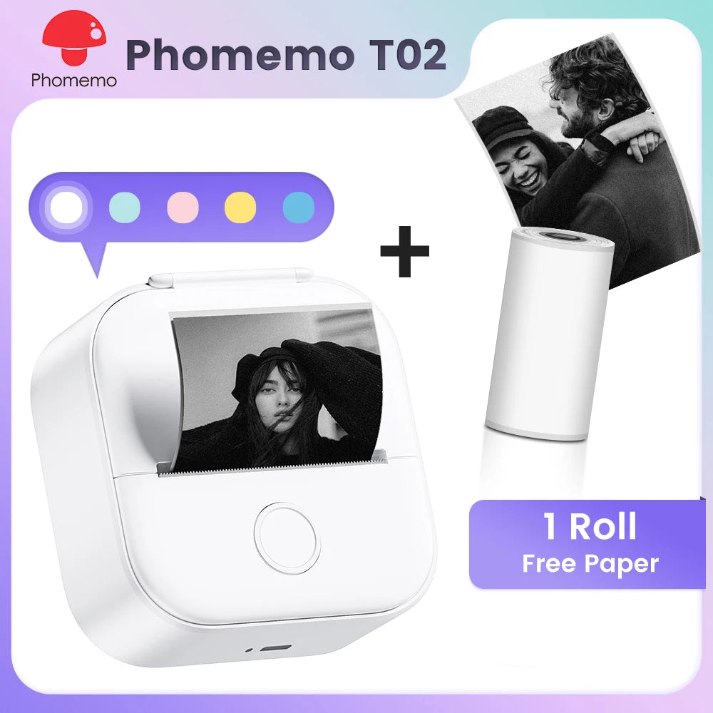 Phomemo T02 Mini Pocket Printer – Bluetooth Thermal Label Maker