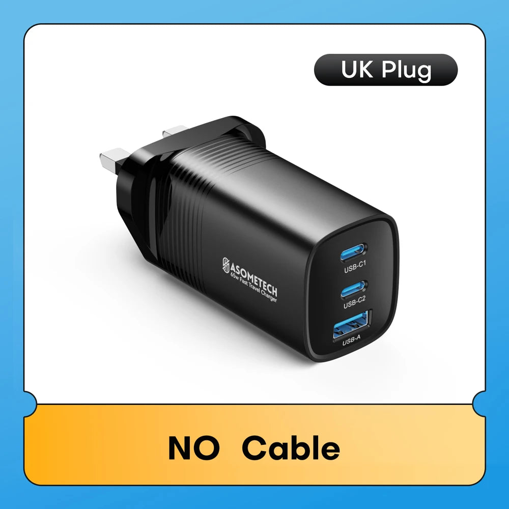 65W GaN USB Type C Fast Charger For Laptop PPS 45W PD QC 3.0 Quick Charge For iPhone 14 13 Samsung Xiaomi Realme Phone Charger