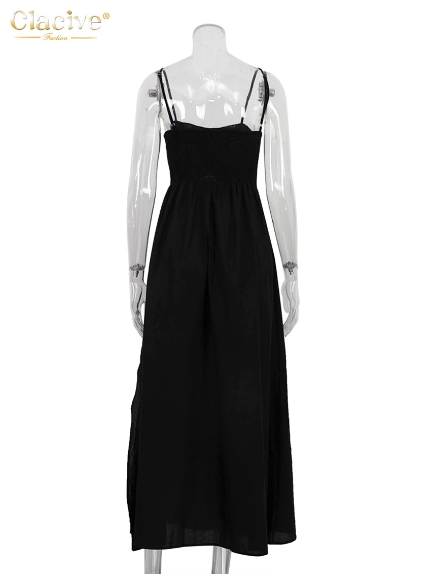 Black Cotton Sleeveless Maxi Dress β Elegant Summer Style