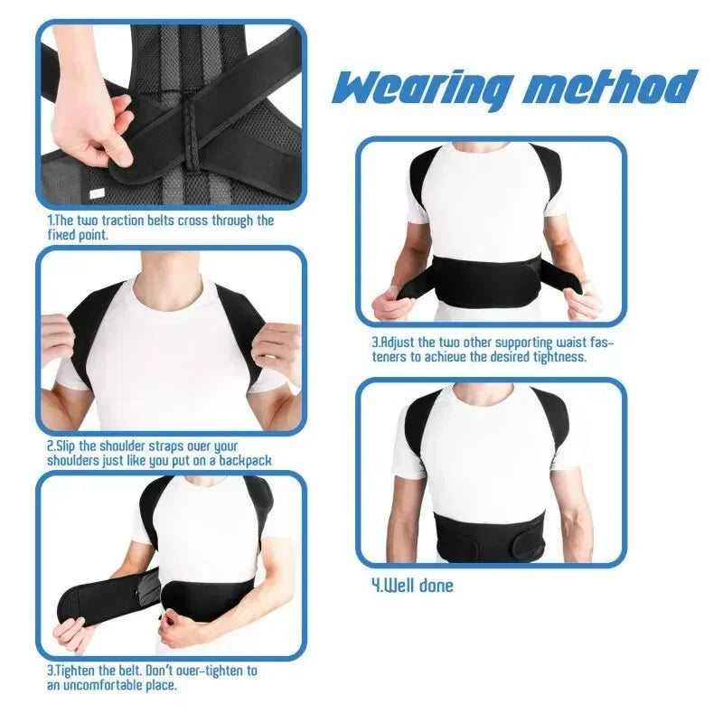 Adjustable Kids Back Posture Corrector with Waist Support