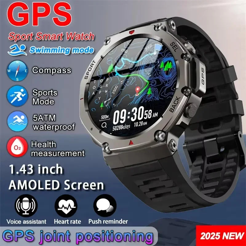T-Rex 3 GPS Smart Watch 10ATM IP69K Waterproof Clock Compass Altimeter Call Military Sports Smartwatch Men For HUAWEI Bracelet