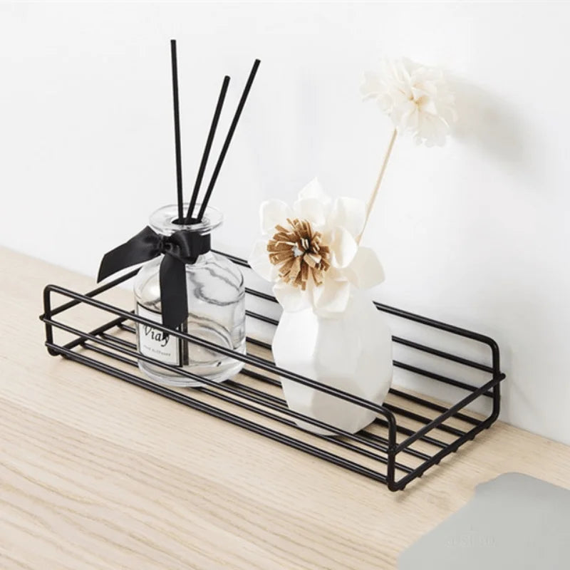 Rustproof Adhesive Shower Caddy with Hooks – No-Drill Bathroom Organizer