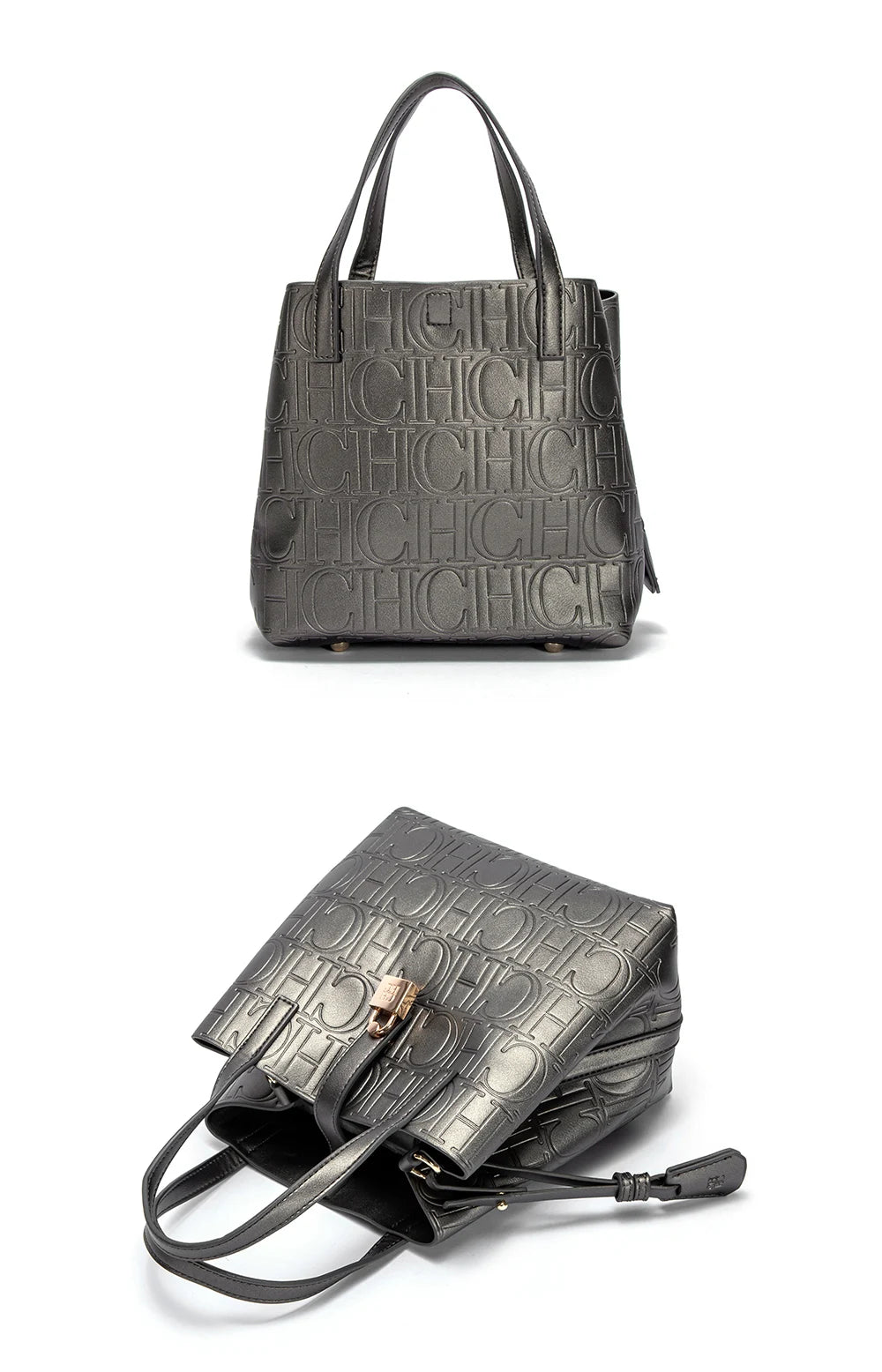 Steel Embossed PU Tote Bag – Elegant Handheld Shoulder Bag for Women