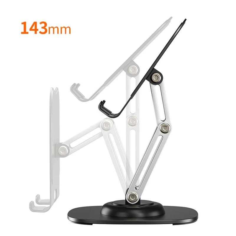 Aluminum alloy &ABS Portable Tablet Holder 360 Rotate Lazy Desktop Stand For Adjustable Flexible Folding Mobile Mount Stand
