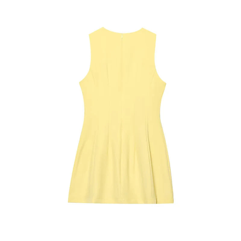 Yellow Slim Fit Mini Dress – Summer 2025 Casual Chic