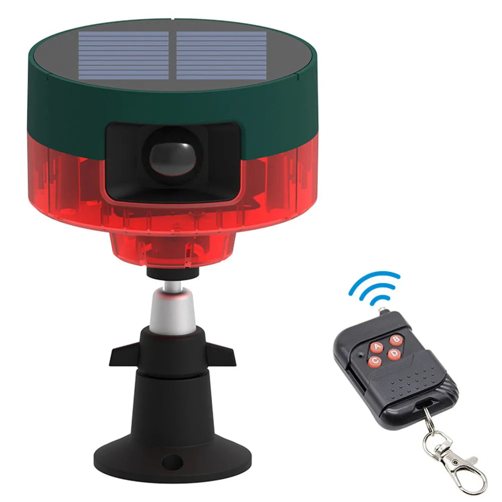 Solar Pigeon Bird Repellent with Flashing Light 1200mAh Beast Repeller 360-degree Induction Alarm IP55 for Wild Boar Rabbit Deer