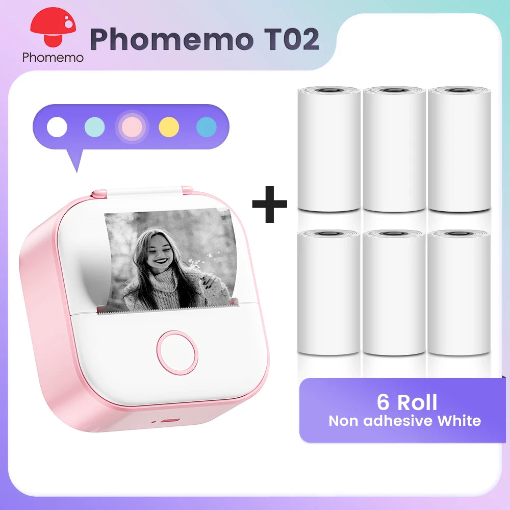 Phomemo T02 Mini Pocket Printer – Bluetooth Thermal Label Maker