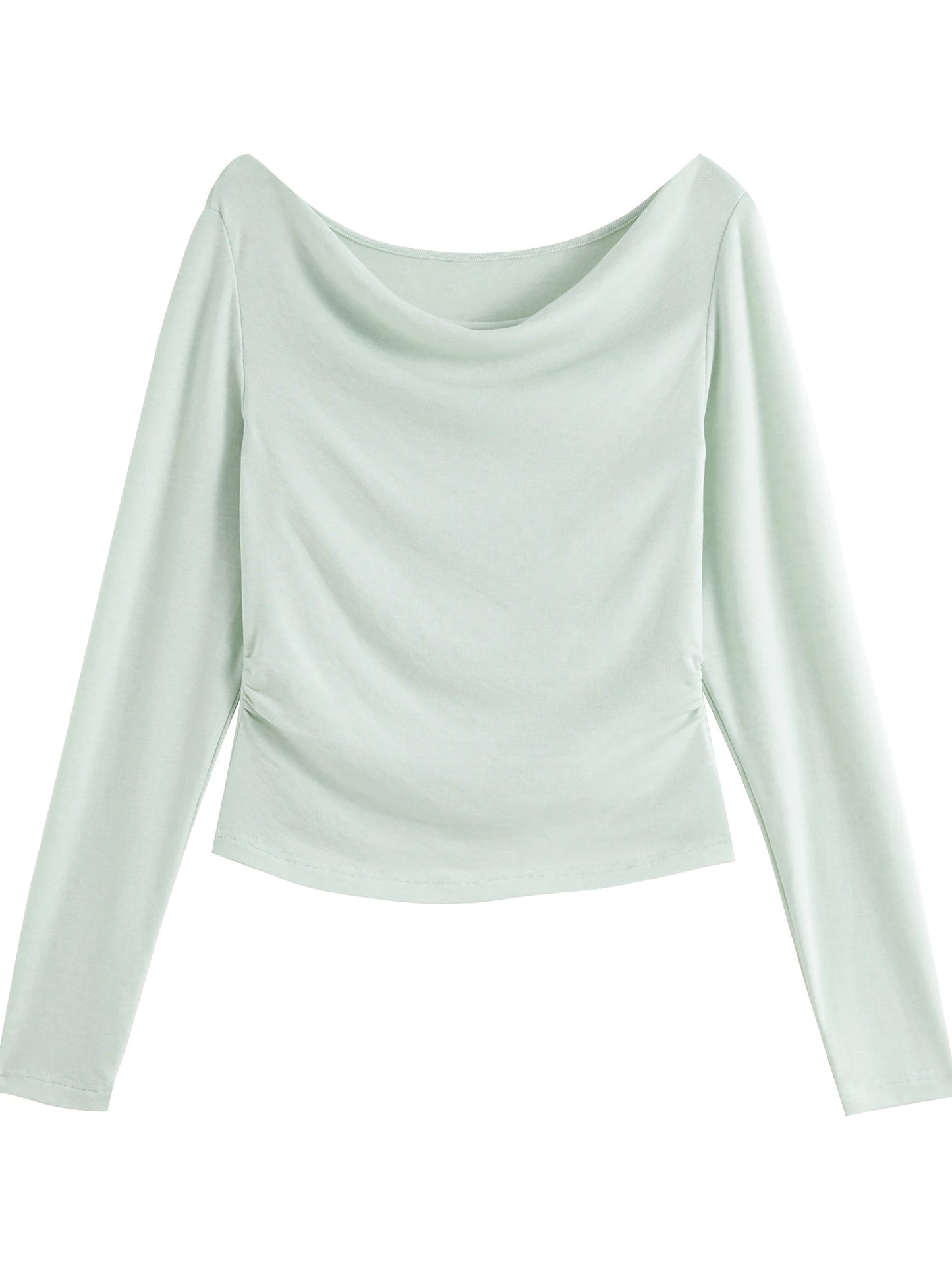 Women's Slim Fit Wool Blend Long Sleeve Top – Spring Office Style