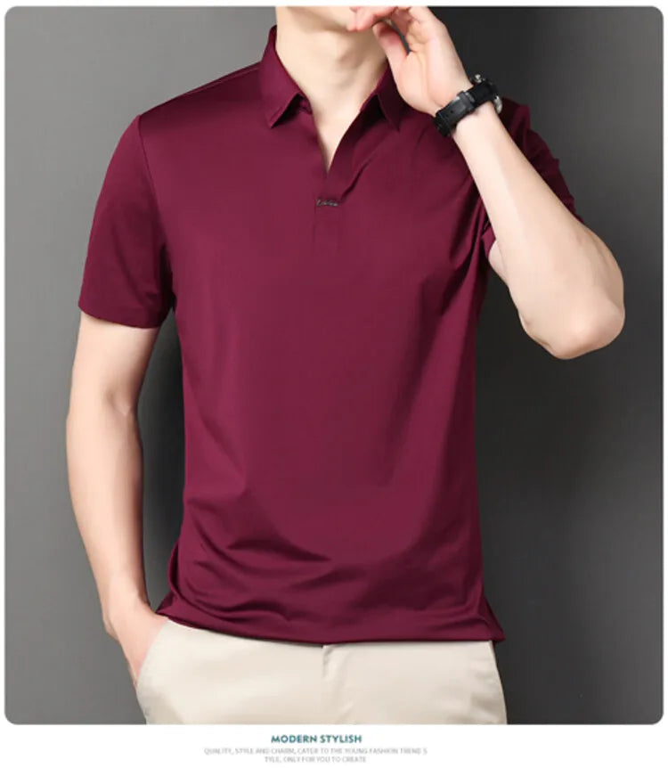 Men’s Stretch Polo Shirt – Quick-Dry Business Casual (M-4XL)