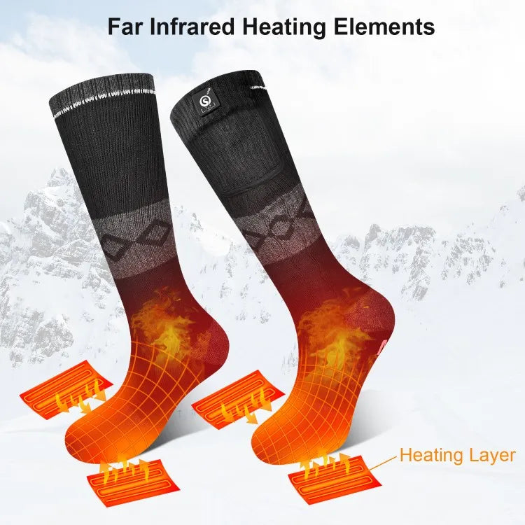 SNOW DEER Rechargeable Electric Skiing Heated Socks Winter Warm Thermal Cycling Sock Stocking Men Women For Motorcycle Cycling
