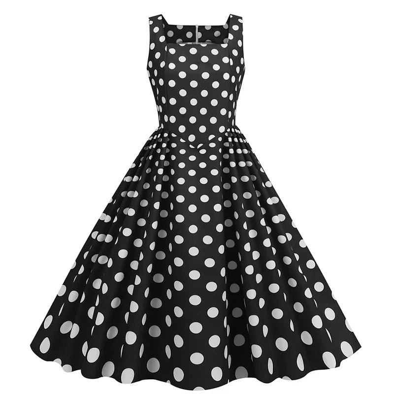 Polka Dot A-Line Mini Dress – Sleeveless Summer Casual