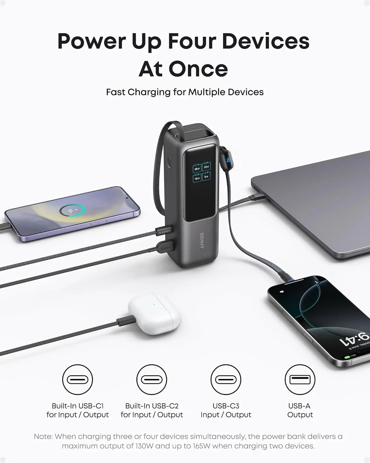 Anker 25000mAh Laptop Power Bank with 3x 100W USB-C Ports