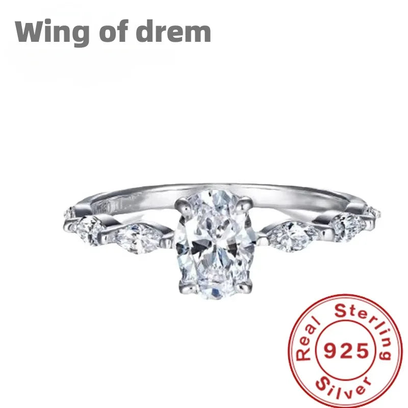 Fine jewelry 925 sterling silver zircon ring suitable for women engagement jewelry gift