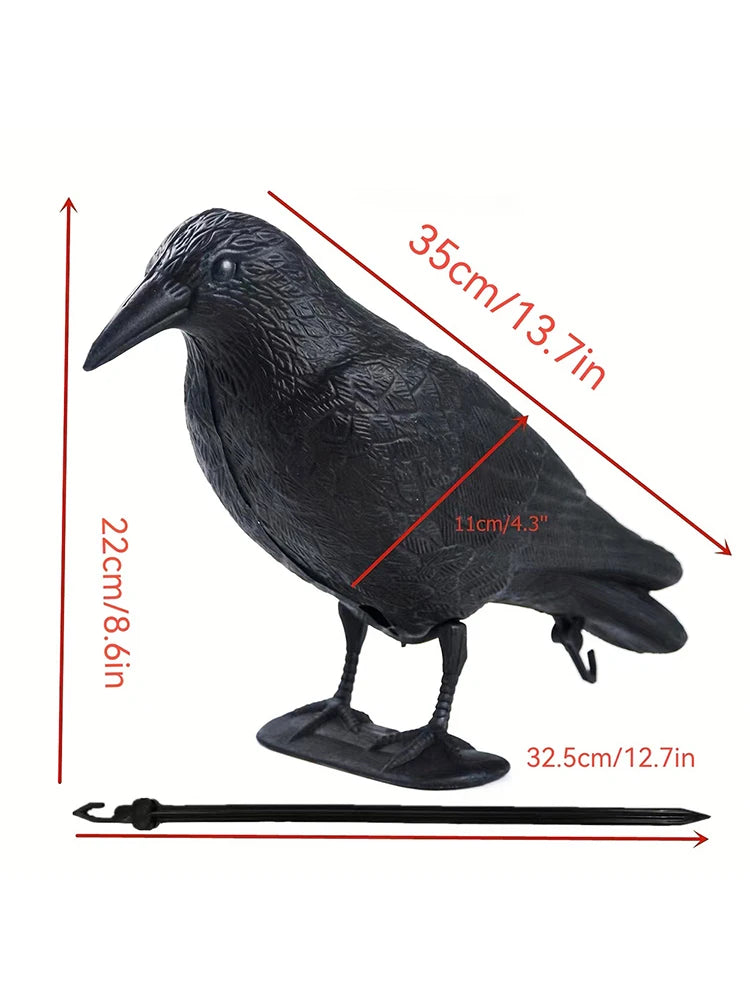 1PC Crow Decoration Simulation Plastic Crow Decoration With Footposts Courtyard Garden