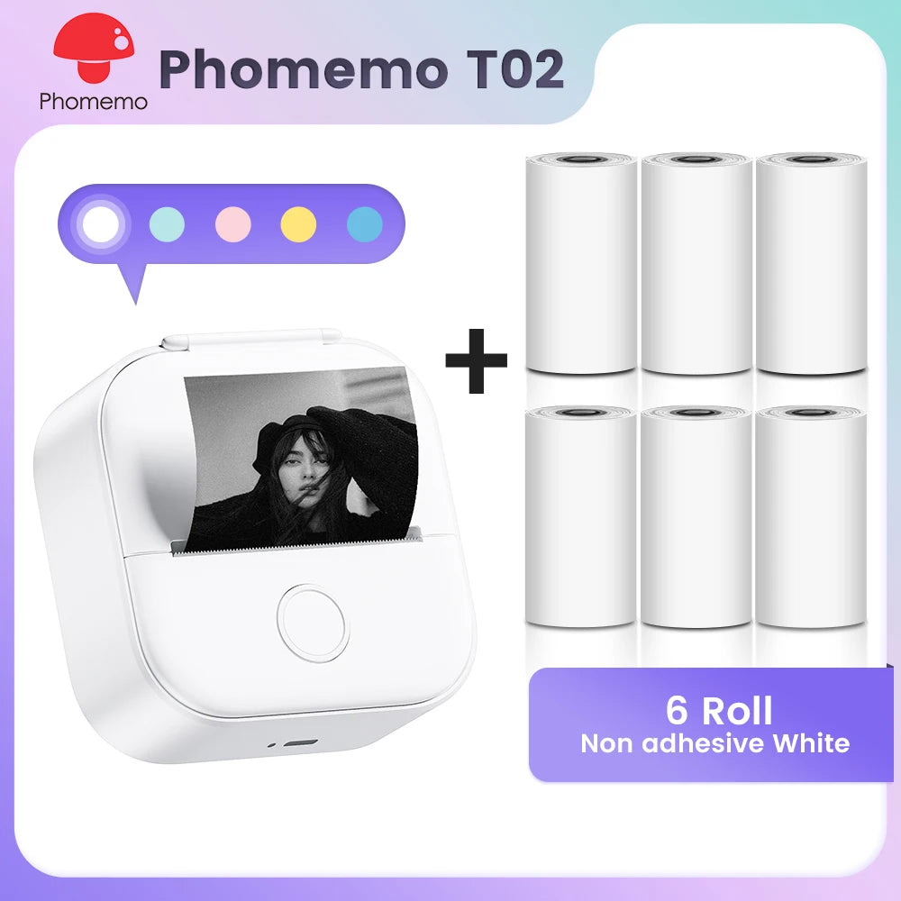 Phomemo T02 Mini Pocket Printer – Bluetooth Thermal Label Maker