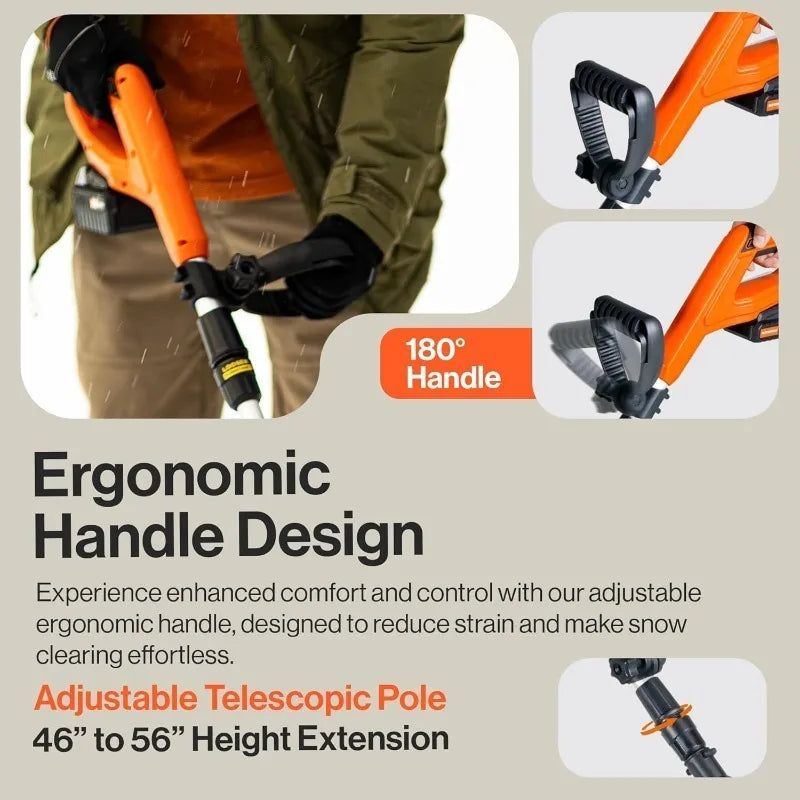 SuperHandy Cordless Snow Shovel, 20V 2Ah Electric Snow Thrower - Lightweight, 10"x5" Clearing Path, 25 ft Throwing Distance, 300